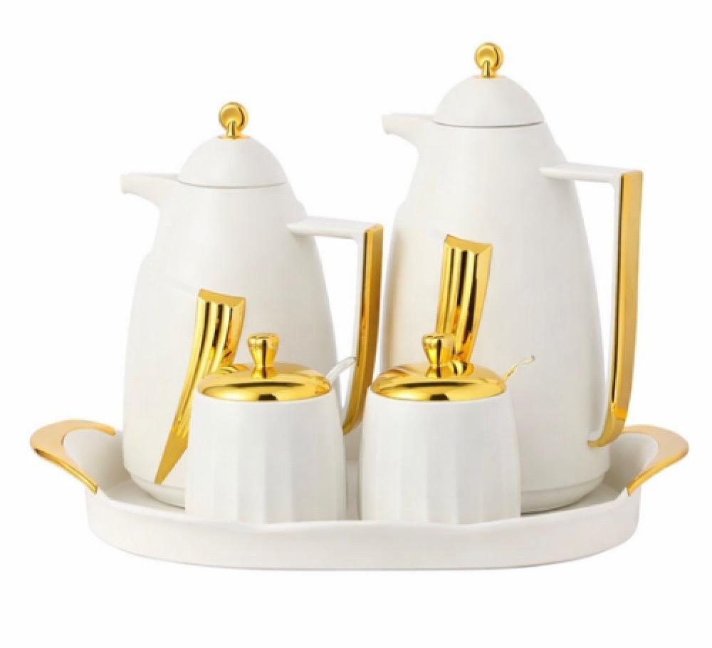 طقم ترامس شاي وقهوة 5 قطع من الأسطورة فخامة الضيافة وحل ذكي لمشكلة برو