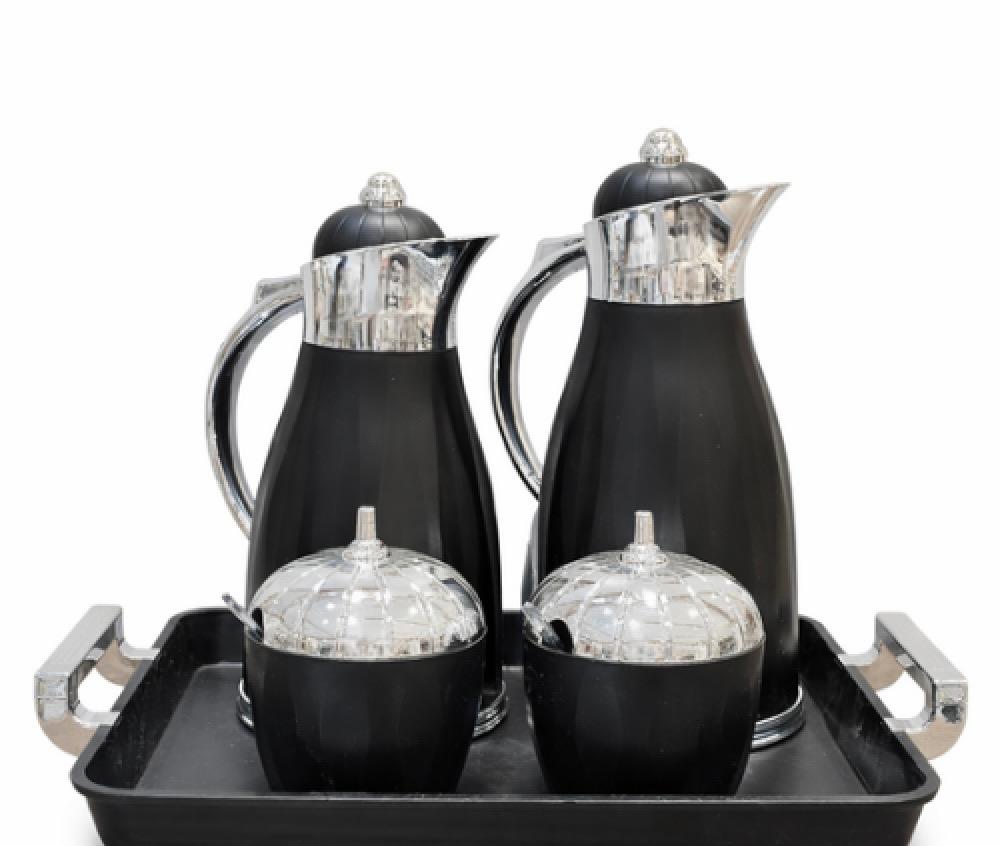 طقم ترامس شاي وقهوة 5 قطع من الأسطورة فخامة الضيافة وحفظ الحرارة في قط