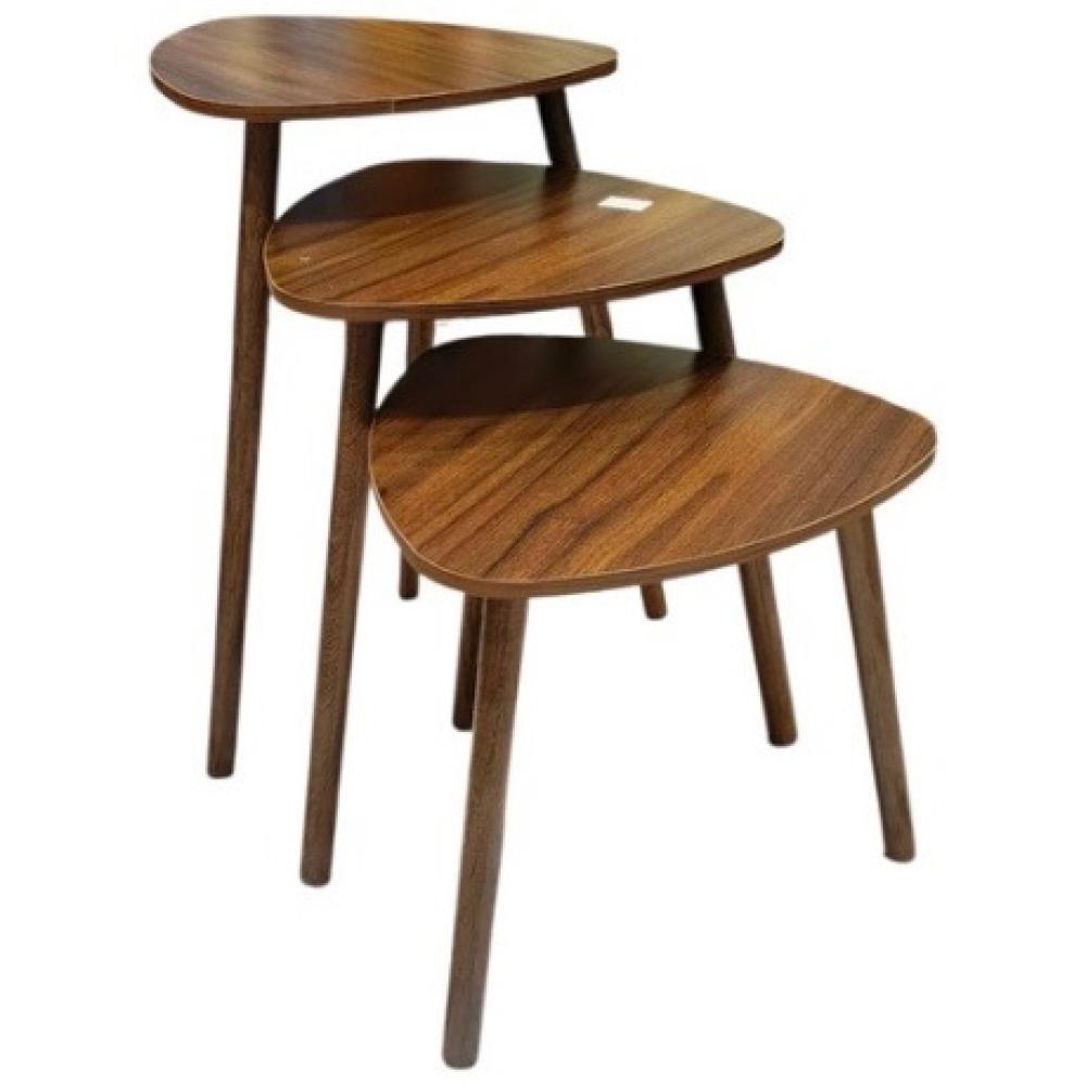 طقم طاولات شاي فاخرة لون بني دفء الخشب وأناقة الضيافة في كل مجلس