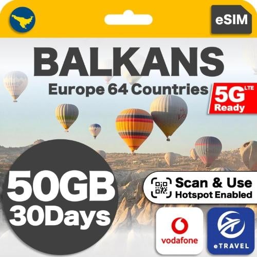 eSIM Balkans & Europe – بيانات غير محدودة (إجمالي...