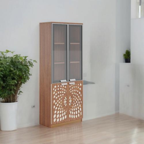 دولاب مكتبى خشب بني 32×80×200سم