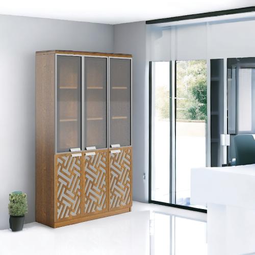 دولاب مكتبى خشبى بنى 40×120×200سم