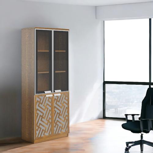 دولاب مكتبى خشبى بنى 40×80×200سم