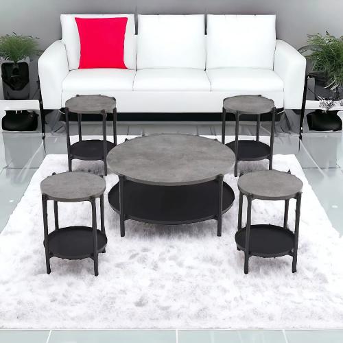 طقم طاولات شاي خشب 5 قطع