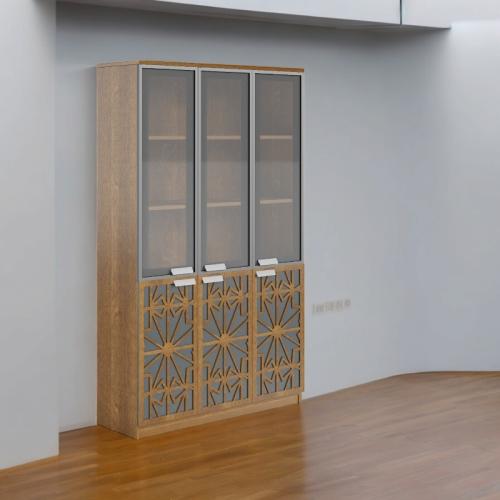 دولاب مكتبى خشبى بنى 40×120×200سم