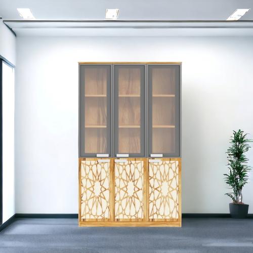 دولاب مكتبى خشبى بنى 40×120×200سم