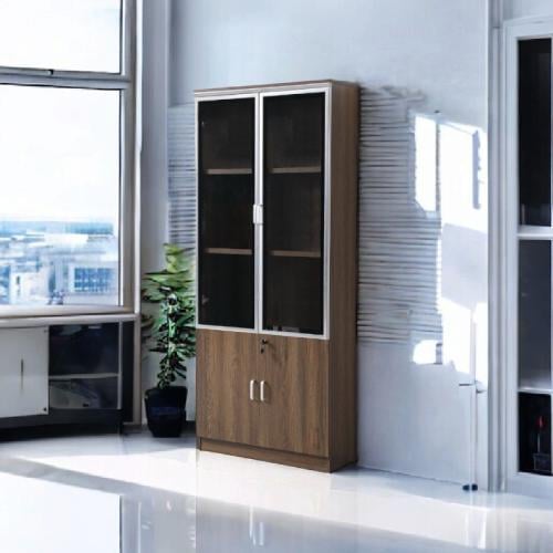 دولاب مكتبى خشب بني 32×80×200سم