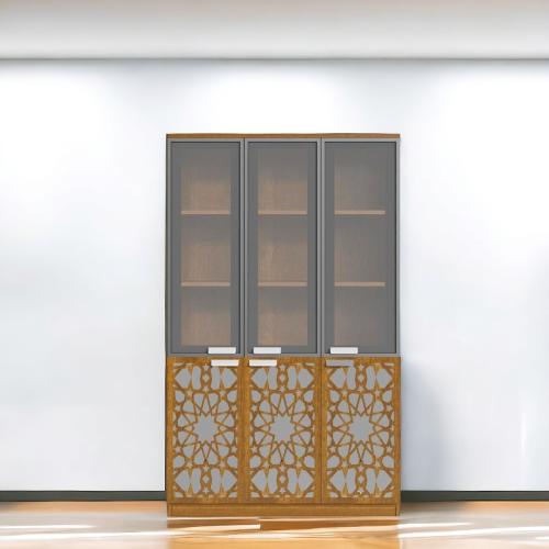 دولاب مكتبى خشبى بنى 40×120×200سم