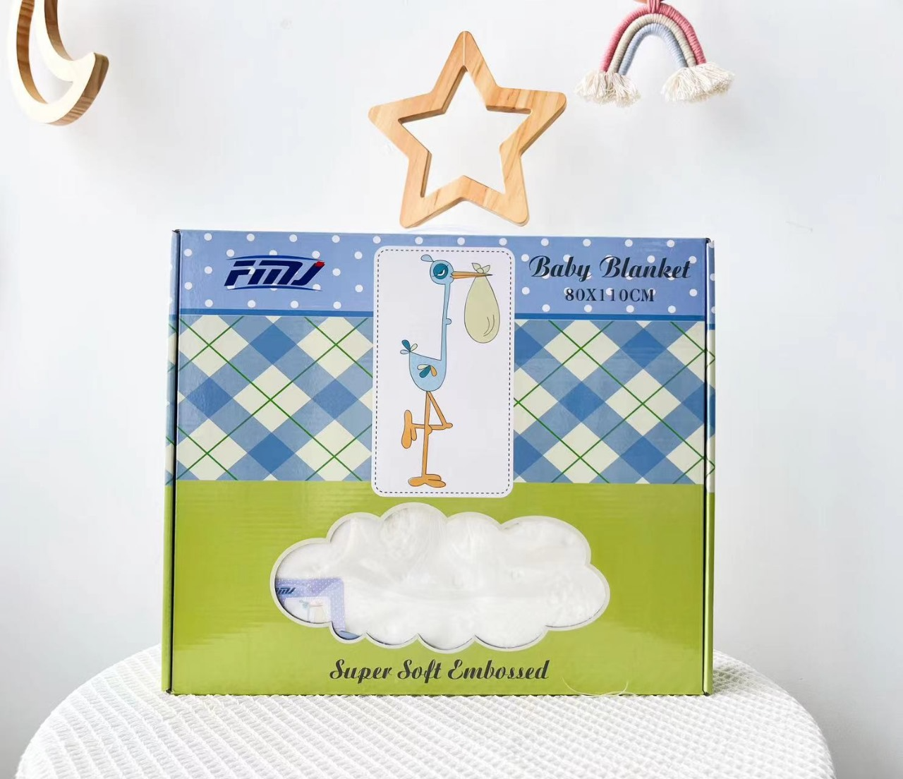 بطانية جومانا للأطفال-الأبيض