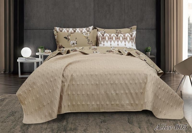 مفرش مزدوجة اليسي مضغوط قطن - 6 قطع