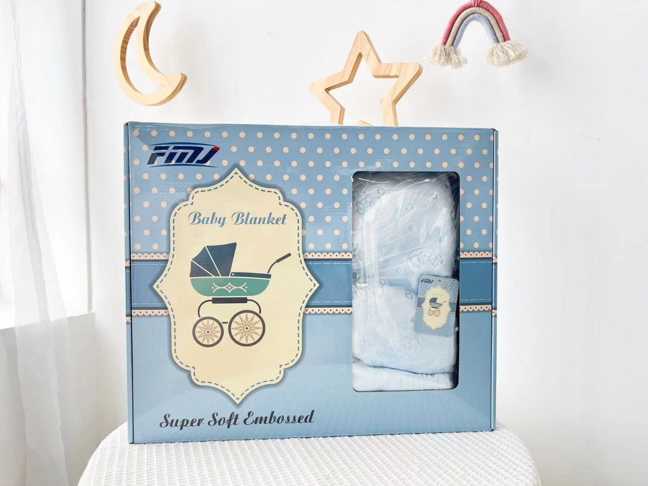 بطانية جومانا للأطفال-الأبيض