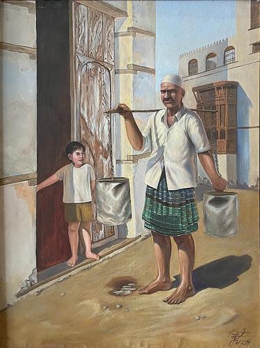 لوحة فنية - السقا - مقاس اللوحة 76x100 سم
