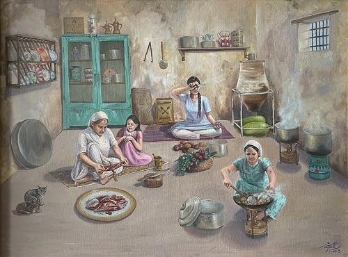 لوحة فنية - المركَّب - مقاس اللوحة 74x100 سم