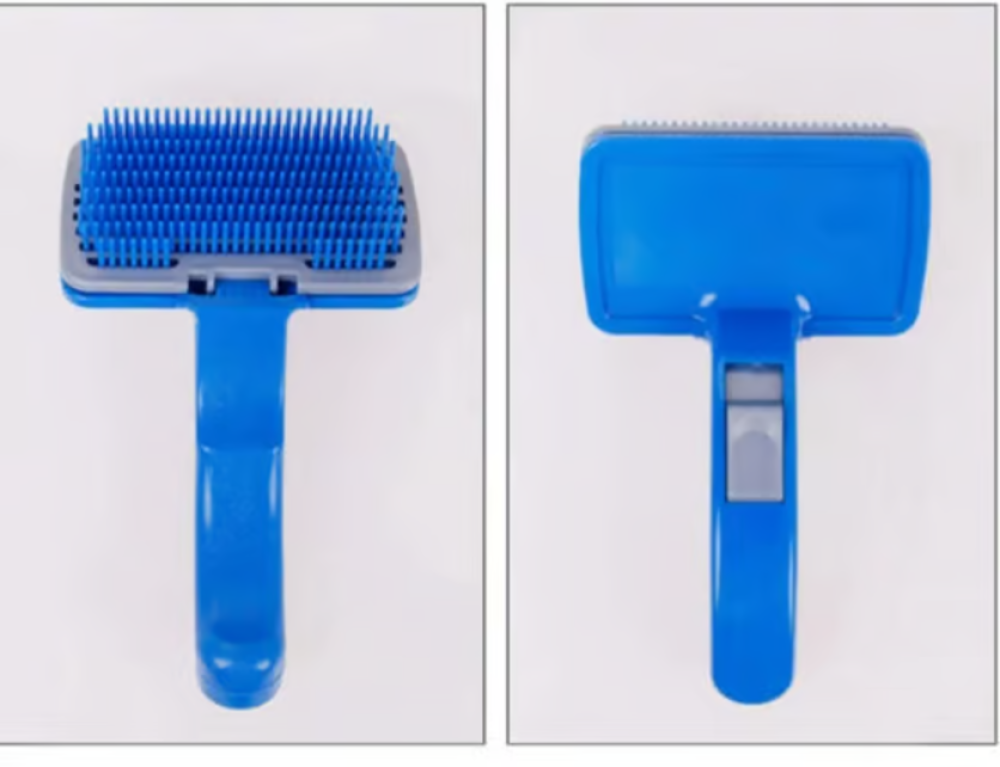 مشط فك التشابك الشعر مع ضغاط للتخلص من فرو للقطط والكلاب