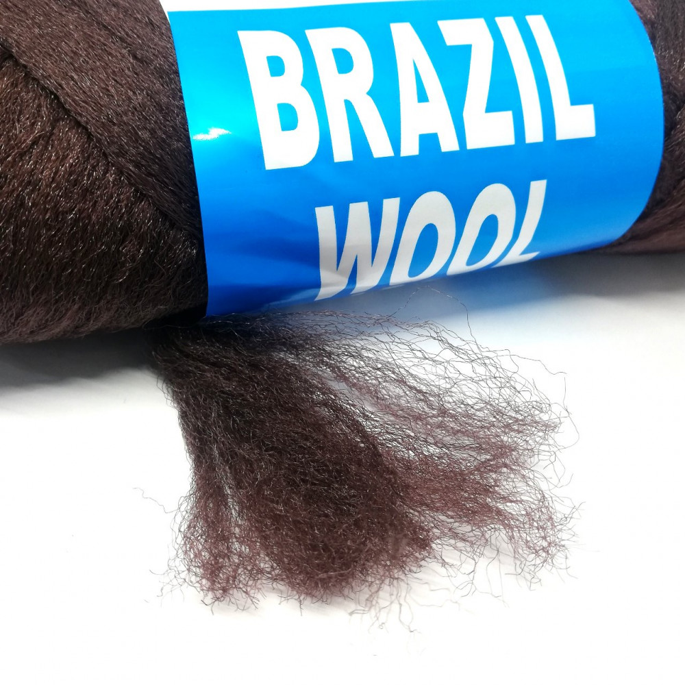 شعر صوف برازيلي بني غامق