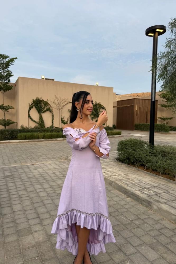 فستان الفراشة الصيفي اللون الموف