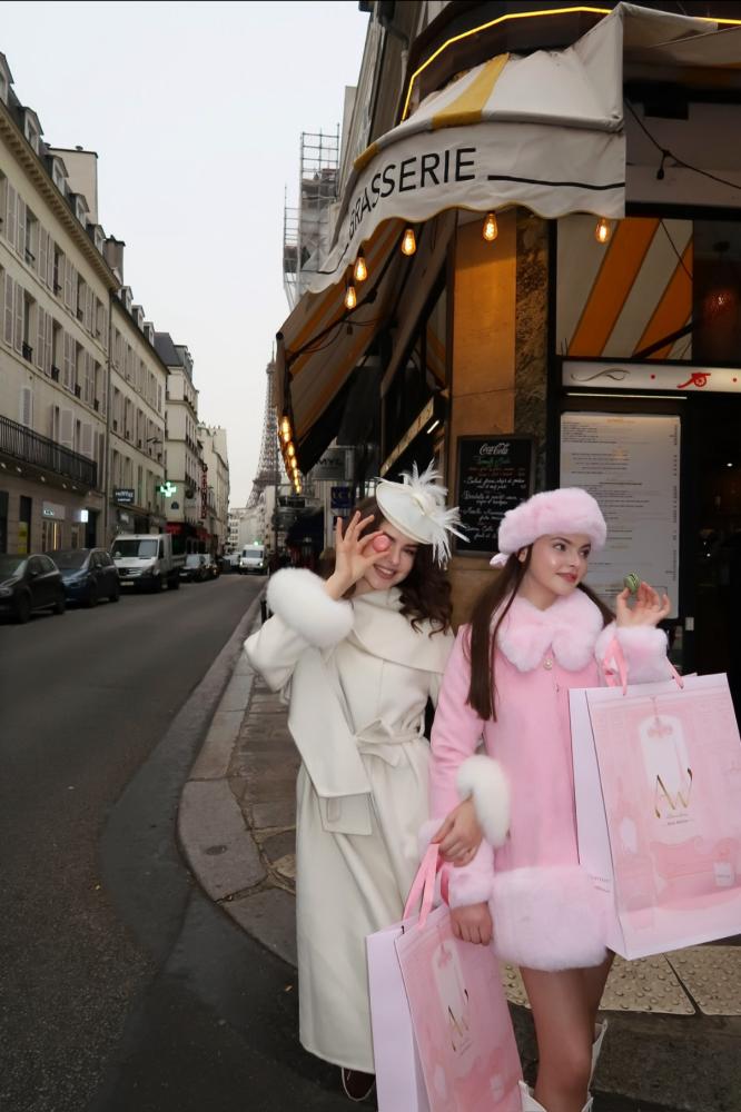 Luxury Pink Coat with Headband