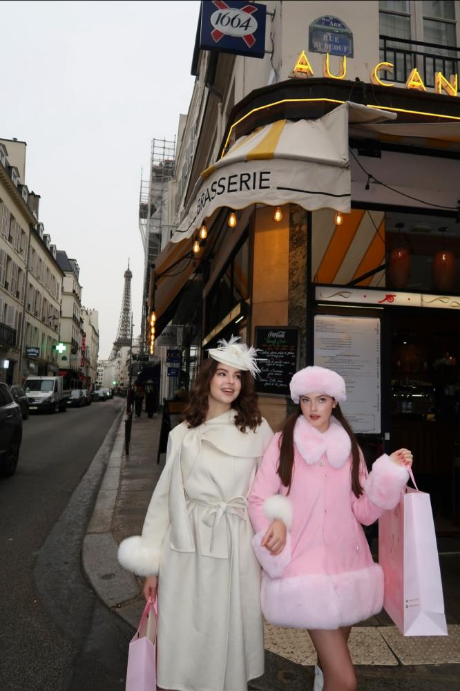 Luxury Pink Coat with Headband