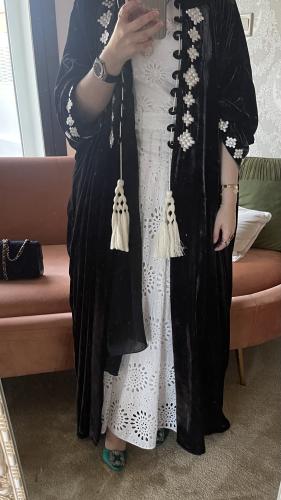Embroidered velvet Abaya