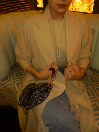 Nude blazer abaya