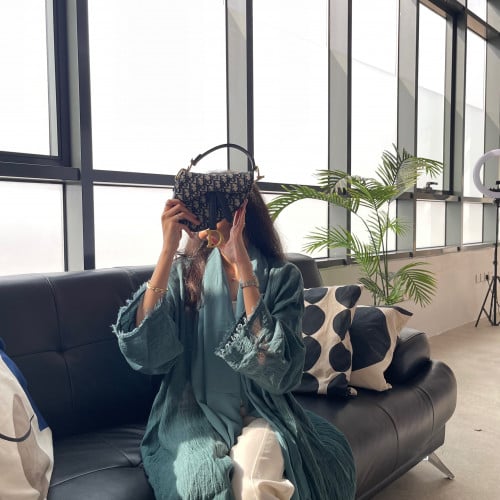 عباية لنن هندي طبيعي مكسر