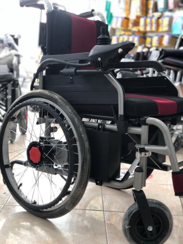 كرسي متحرك كهربائي بمحرك قابل للطي بطارية جانبية مقاس 46