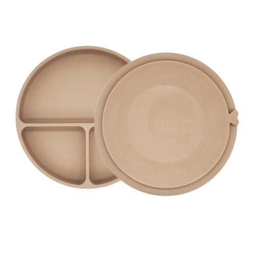 Silicone baby feeding set(light brown color)