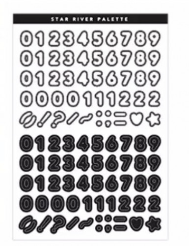 ستيكرز اسود ارقام زينة فوتوكارد B12