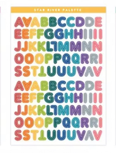 ستيكرز رينبو حروف زينة فوتوكارد B8