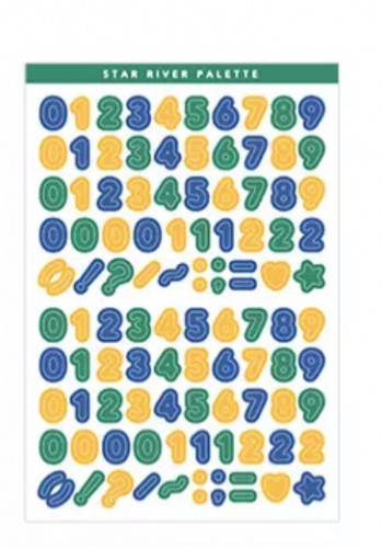 ستيكرز اصفر ارقام زينة فوتوكارد B10