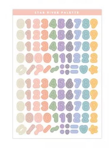 ستيكرز رينبو ارقام زينة فوتوكارد B15