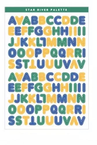 ستيكرز اصفر حروف زينة فوتوكارد B9