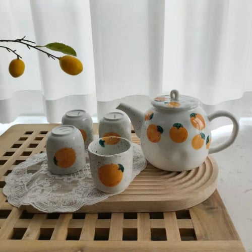 أبريق شاي و 4 أكواب بـ نمط ياباني