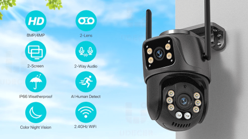 كاميرا مزدوجة 8 ميجا wifi camera