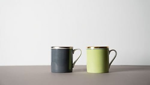 green gold coffee mug