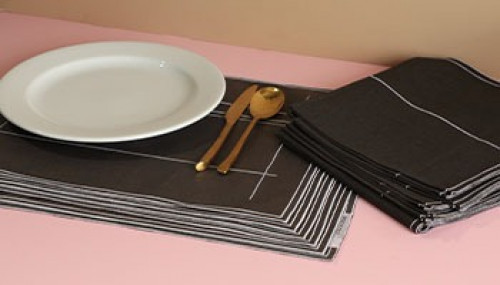 Placemat and napkin perla glazed s/6