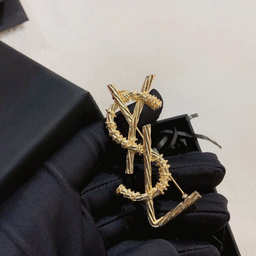 YSL Saint Laurent Monogram brooch