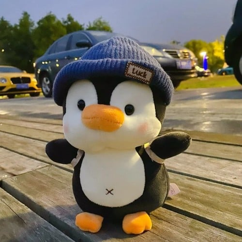 البطريق 42 سم ألعاب من القطيفة Kawaii مع قبعة