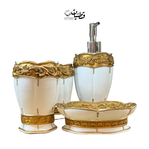 اكسسوار مغسلة ذهبي فاخر ١ -٤ قطع