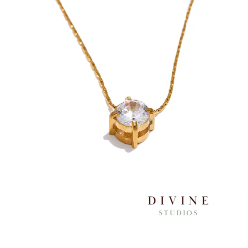 Delicate stainless steel gold necklace