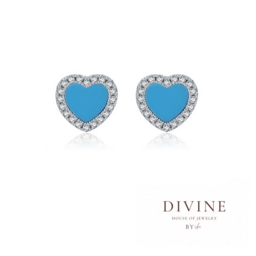 heart shaped silver 925 earrings
