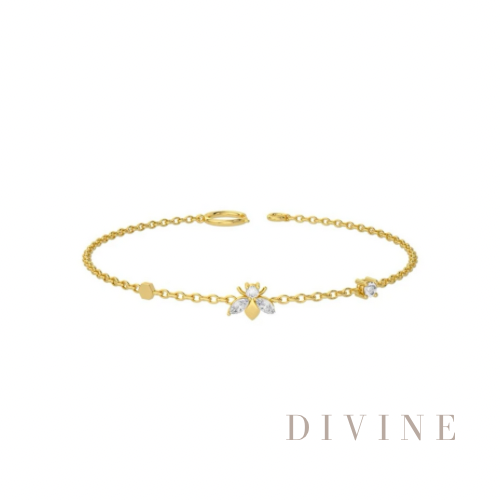 butterfly gold plated silver 925 bracelet