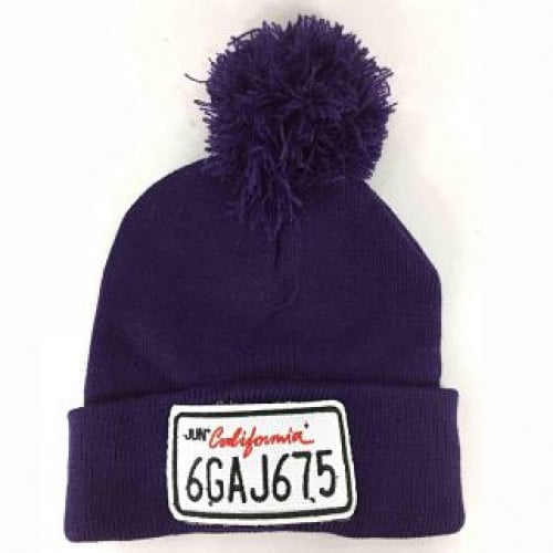 ايس كاب بنفسجي غامق بكوره (KK251118-2 Dark Purple Beanie & Bubble Hat)