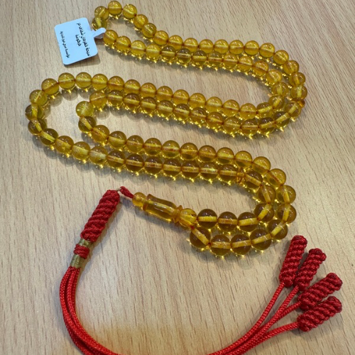 سبحة كهرمان شفاف اصلي