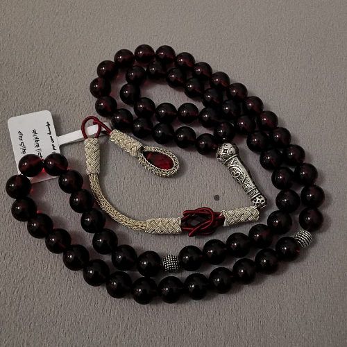 سبحة دم الكهرمان العضوي حرباء"راتنج"