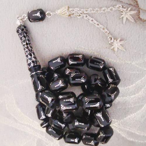 سبحة يسر مطعمة بالفضة