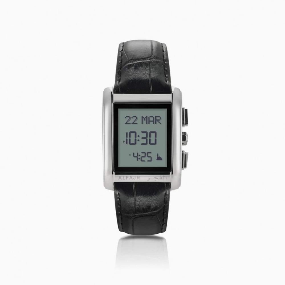 ساعة رجالي الفجر ( جلد اسود )