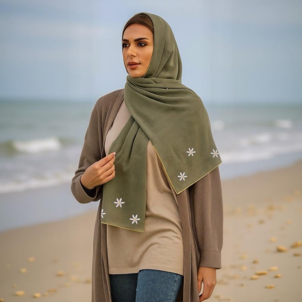 Yasmeen Scarf – Dark Olive / O8