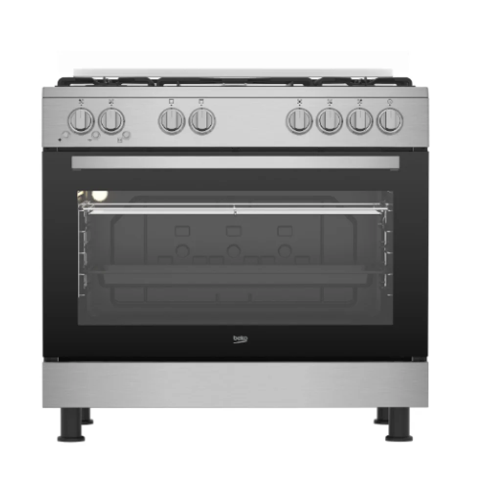 فرن غاز بيكو تركي 5 شعلة استيل امان كامل اشعال موديل 15120