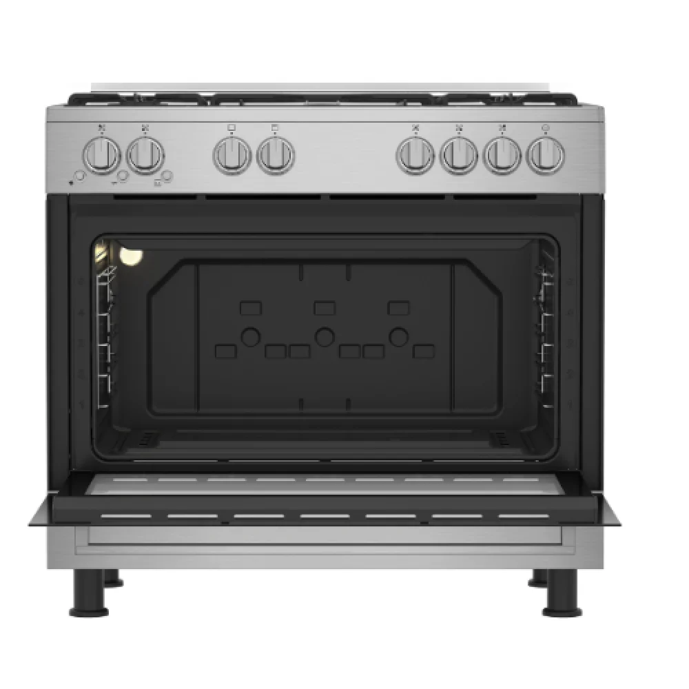 فرن غاز بيكو تركي 5 شعلة استيل امان كامل اشعال موديل 15120